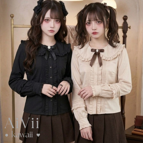 (AiVii) KEMEJA GOTHIC VINTAGE SILK