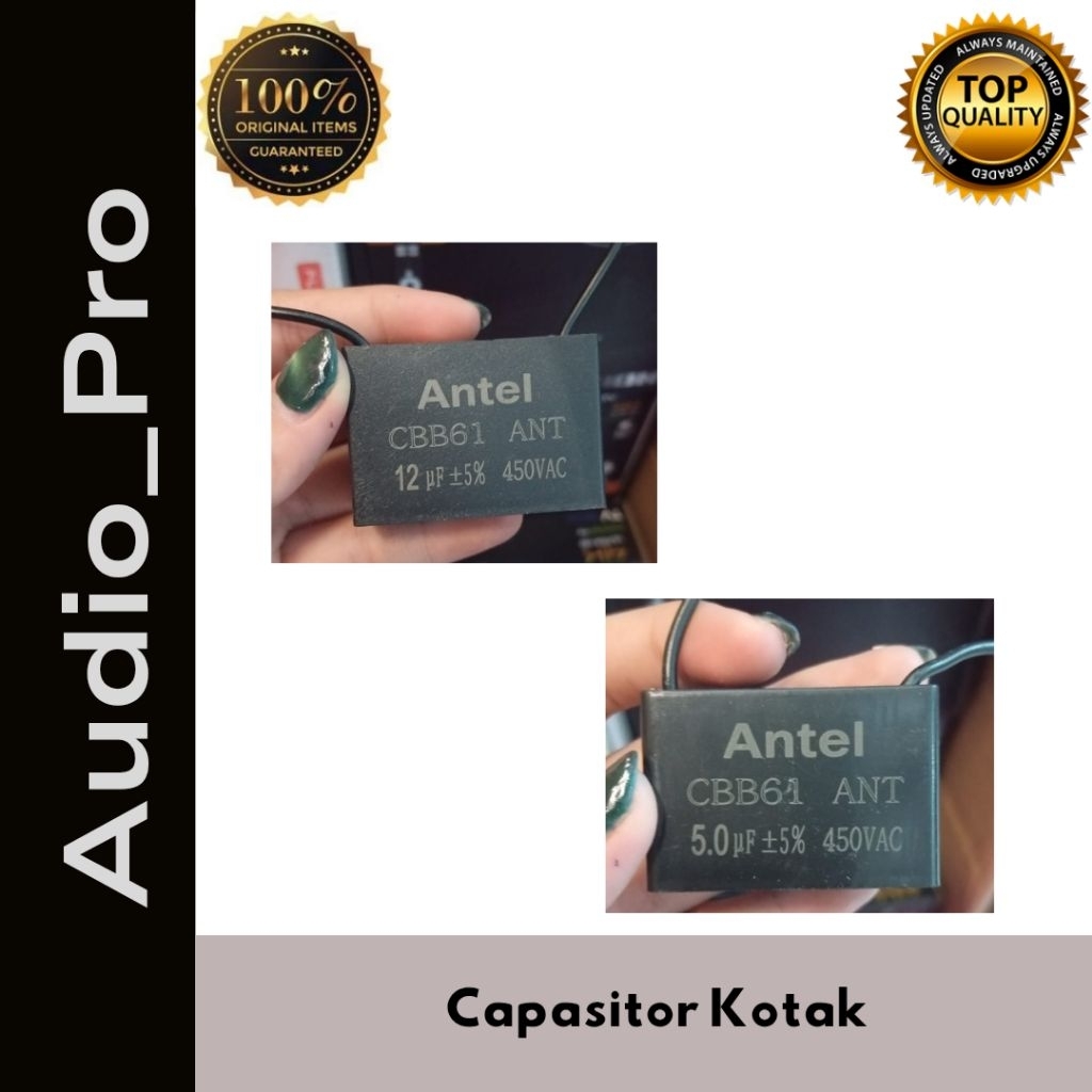 Kapasitor Antel Kotak 2,2uf 3,0uf 4,0uf 5,0uf 8,0uf 10uf 12uf Kapasitor Antel Kotak