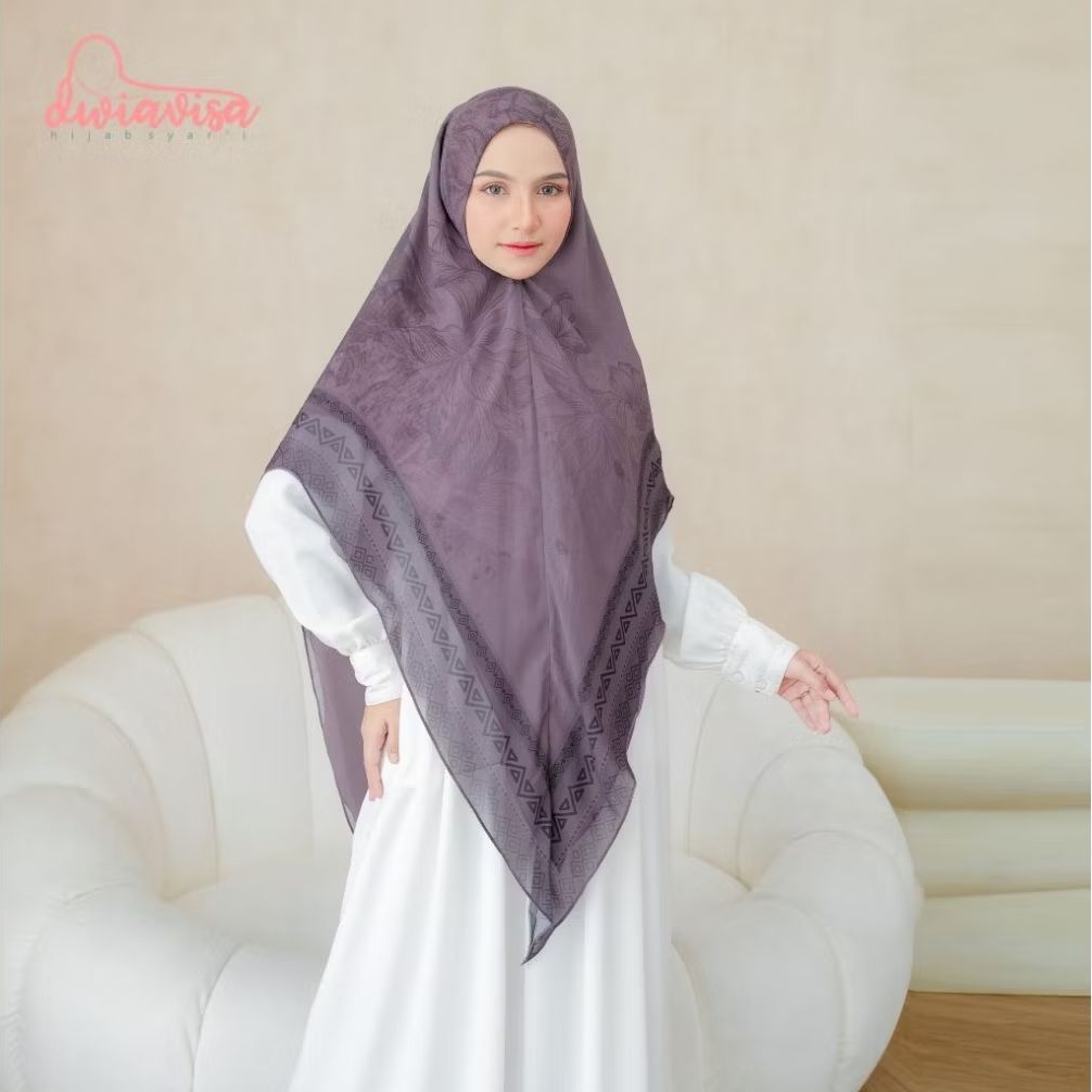 DWIAVISA khimar safira printing Hijab Ceruti babydoll motif printing Jilbab Printing Syari