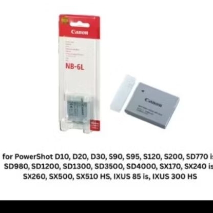 Baterai Nb 6L untuk Canon Digital IXUS 200 IS  85 IS   95 IS  IXY Digital 110 IS  25 IS  PowerShot D