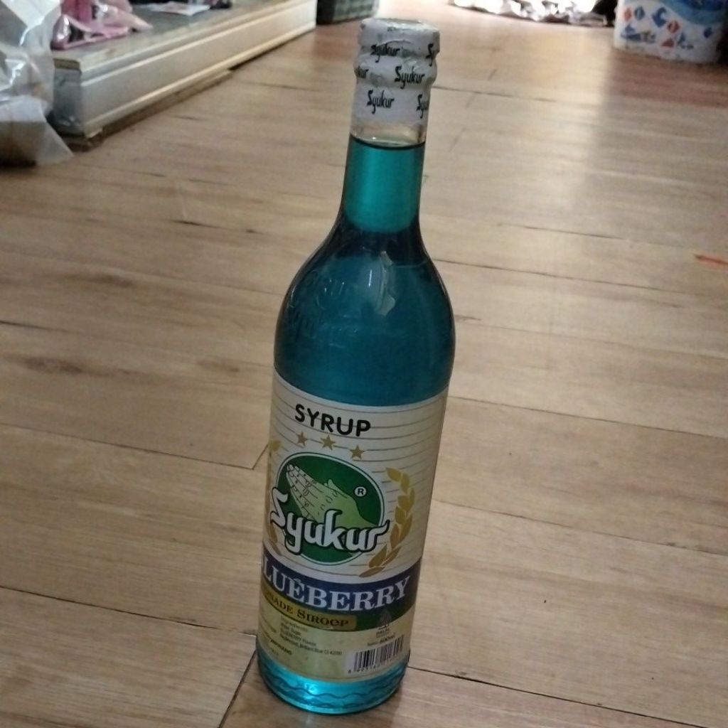 syrup syukur rasa blueberry 600 ml kemasan rijek