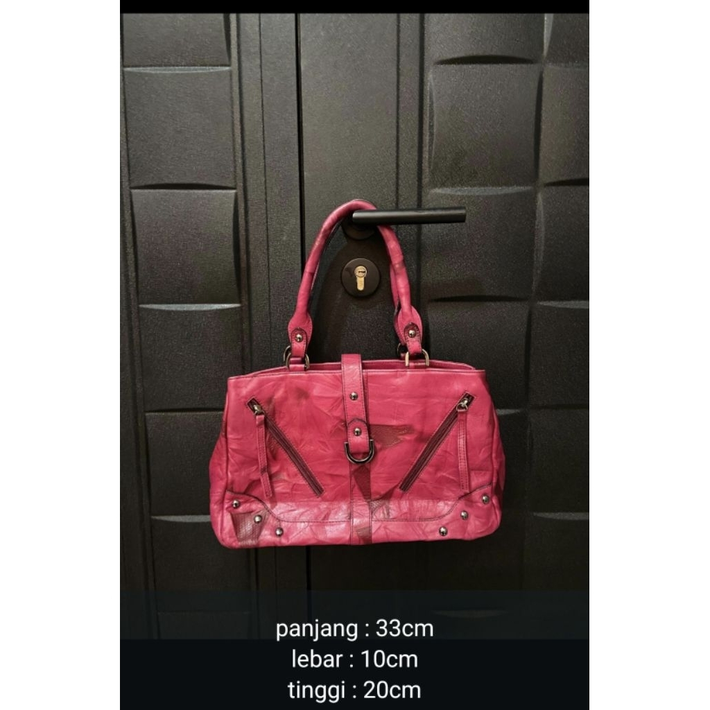 Tas tote kulit motif Christian Ontani