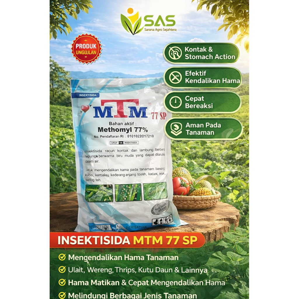 Insektisida MTM 77 SP Methomyl 77% – Obat Hama 100 g/400 g