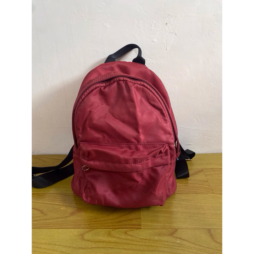 Preloved Tas Ransel Miniso Maroon Wanita / Anak