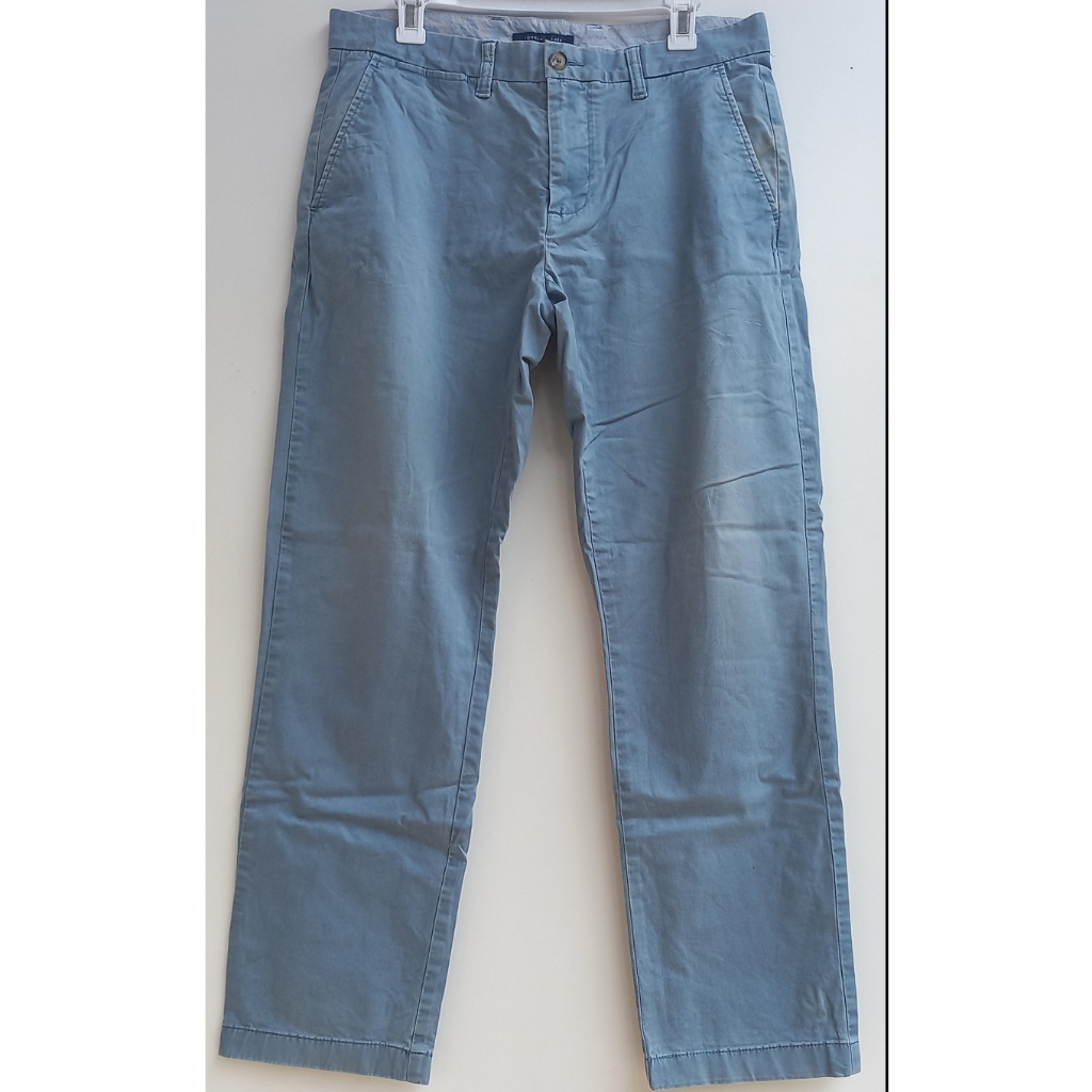 TOMMY HILFIGER THFlex Straight Chino Bank Blue Celana Panjang Chinos Pria Size 33