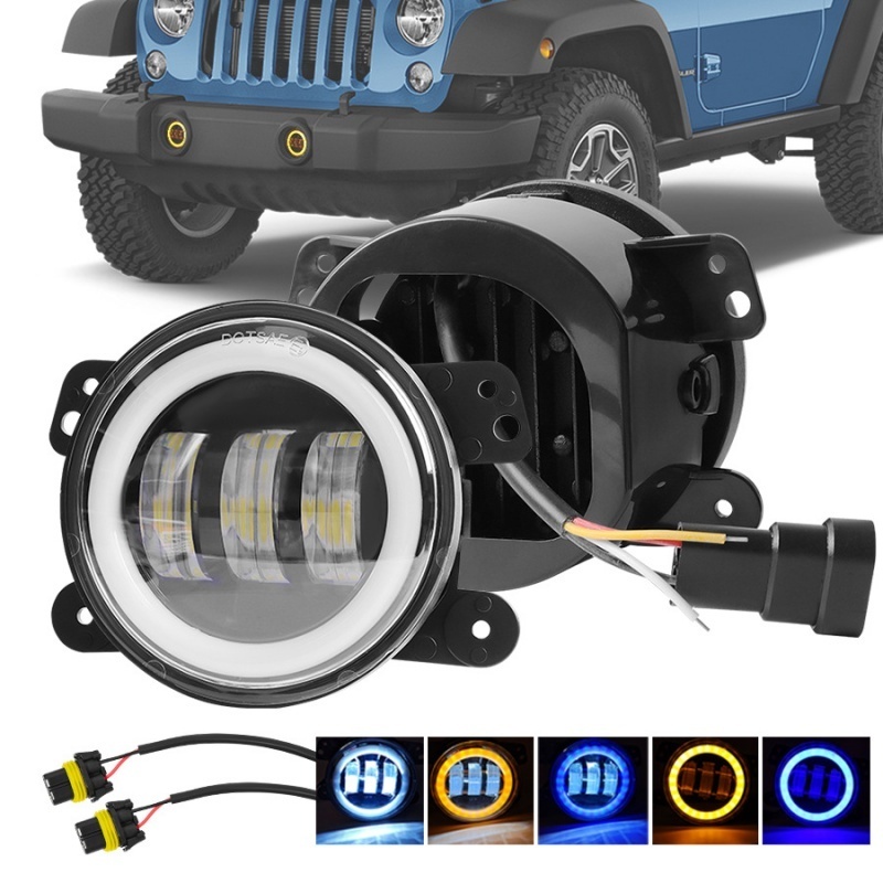 2Pcs 4 Inci Lampu Kabut Projector Super Terang Putih Kuning DRL Led Foglamp Toyota Avanza Xpander