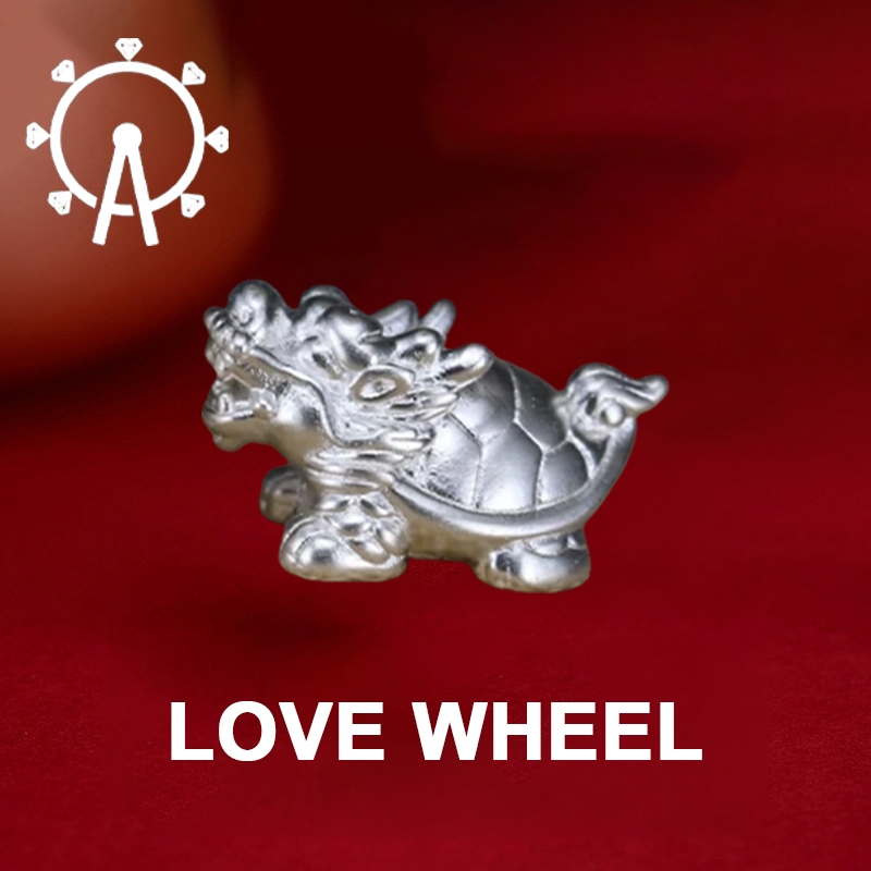 LOVE WHEEL | Manik Naga-Kura - Perak Murni 999, Teknik 3D Hard Silver, Berlubang Horizontal, Aksesor