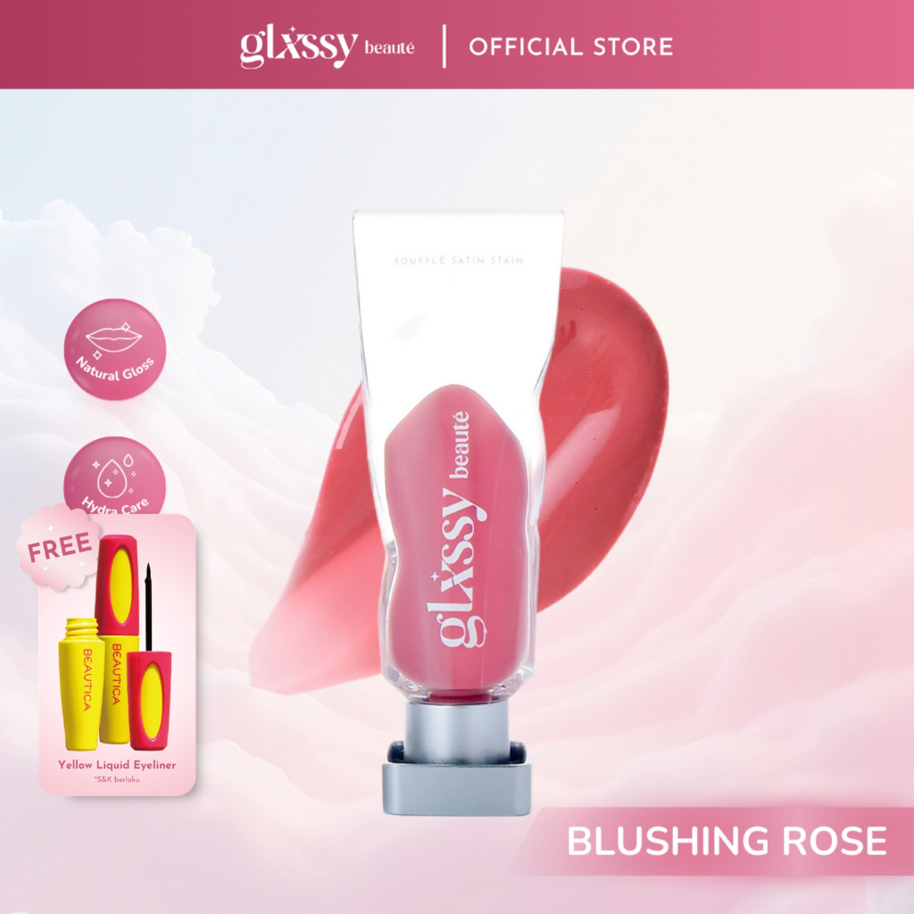 Glxssy Beaute Souffle Satin Stain Blushing Rose - Lip Tint
