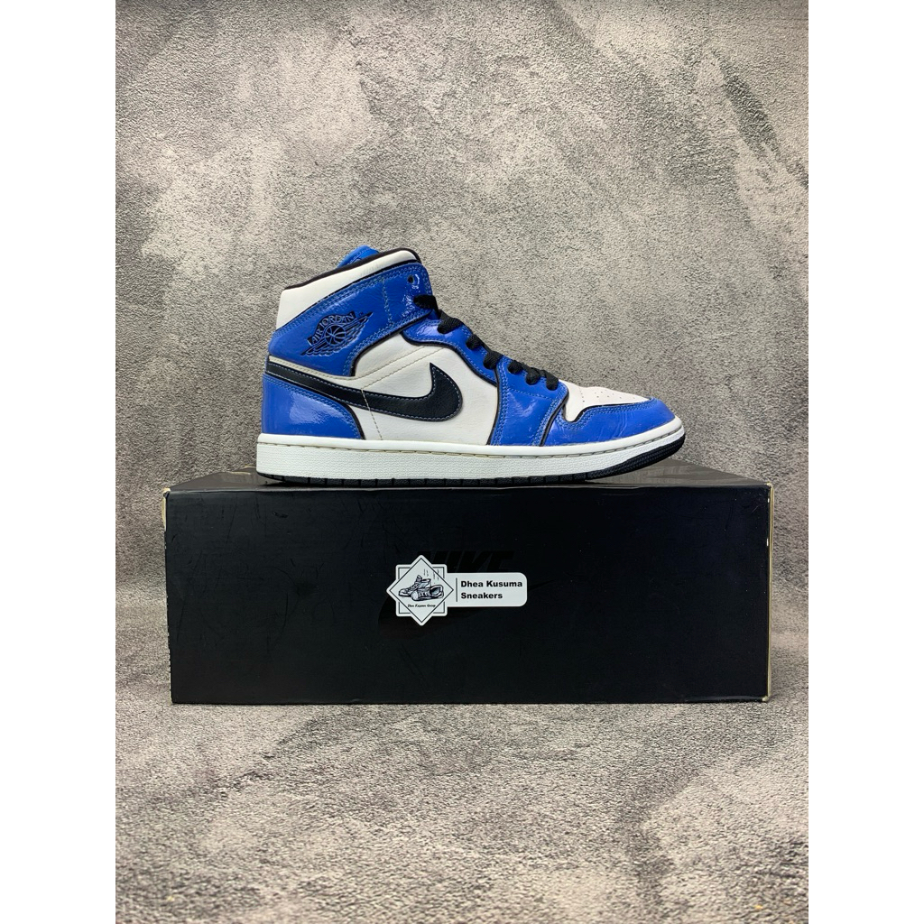 Sepatu Second  Jordan 1 Mid Signal Blue  Size 40  Original Guarantee 100%