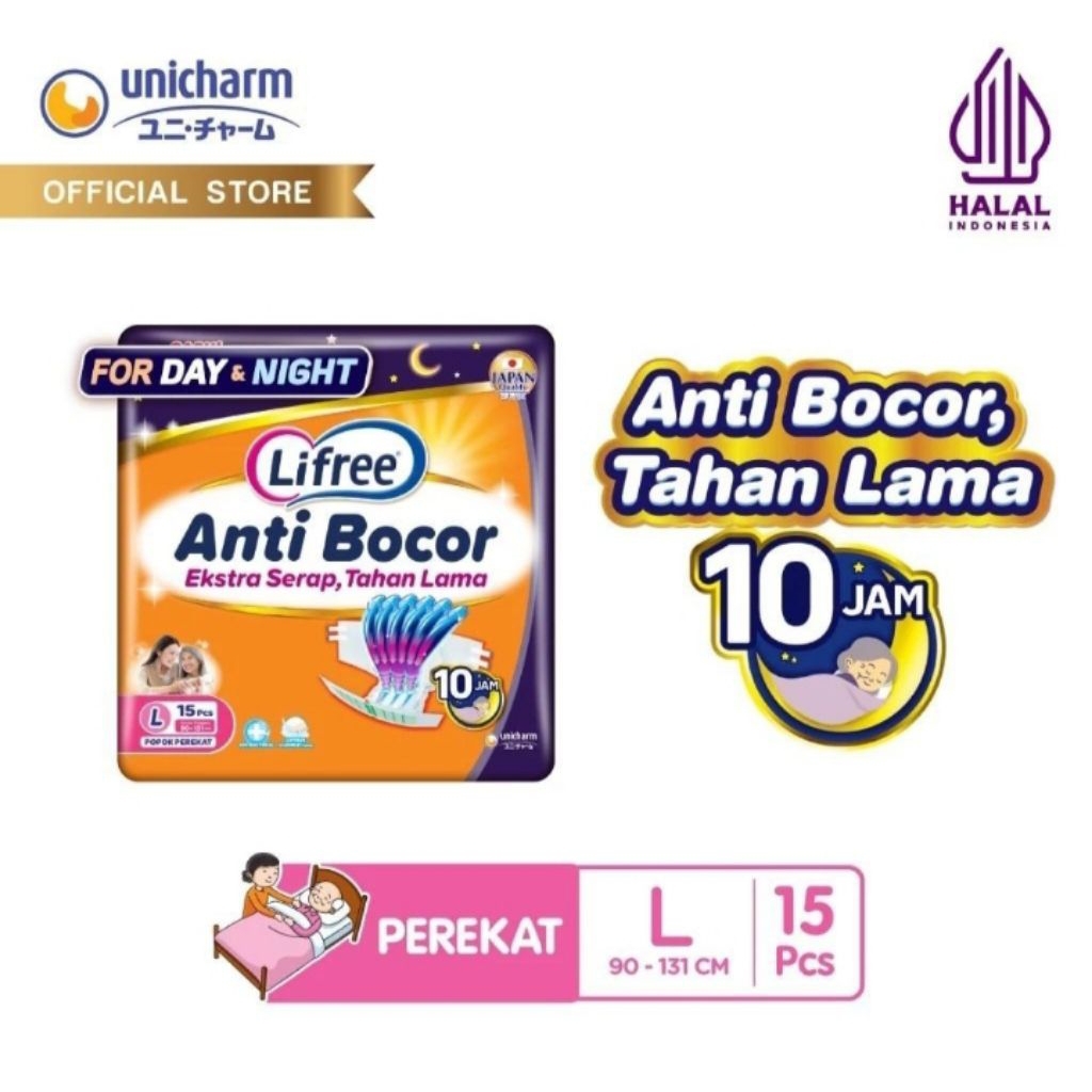 Lifree Popok Dewasa Perekat Jumbo - L15 / XL13