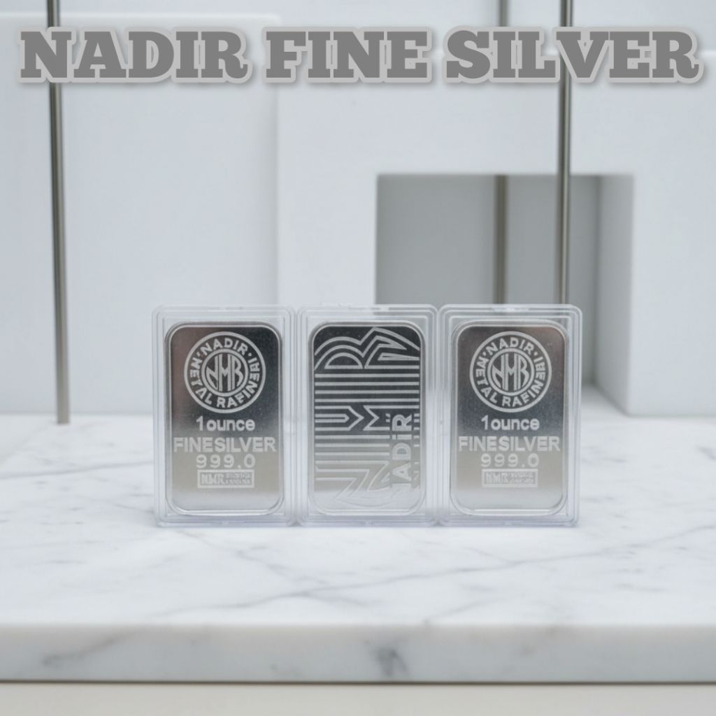 Perak Silver Batangan NADIR Fine Silver 1Oz 31,1 Gram Kadar 99,99%