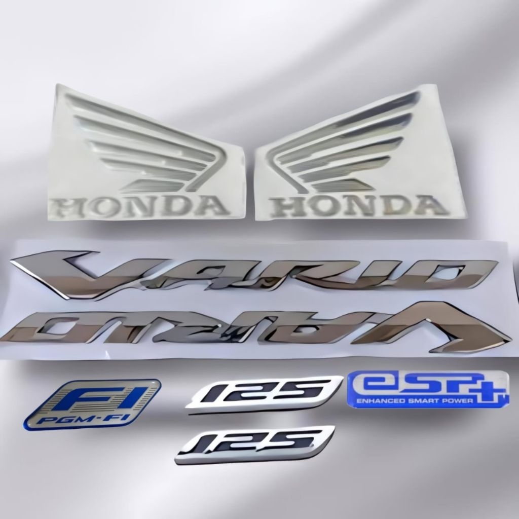 Logo emblem motor honda vario 125 old KZR vario 125&150 Led old warna silver/chroome