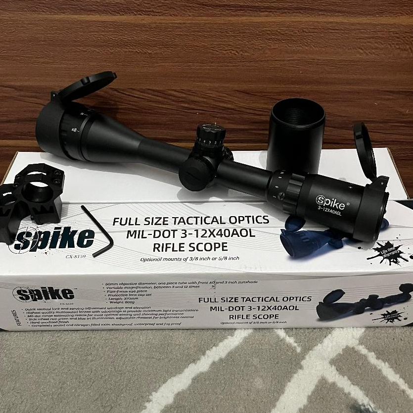 Teleskop Senapan Angin Bushnell 3-9x40 EG - Tahan Getaran, Lampu Reticle Warna, Lensa Jernih