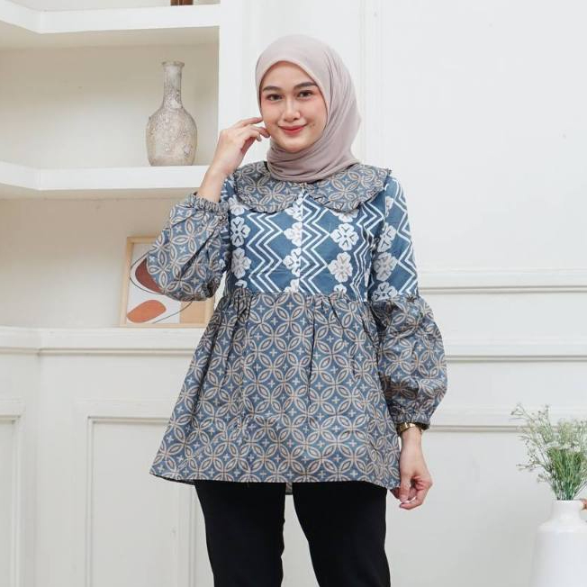 Batik Wanita Modern Atasan Batik Wanita Blus Amarilis