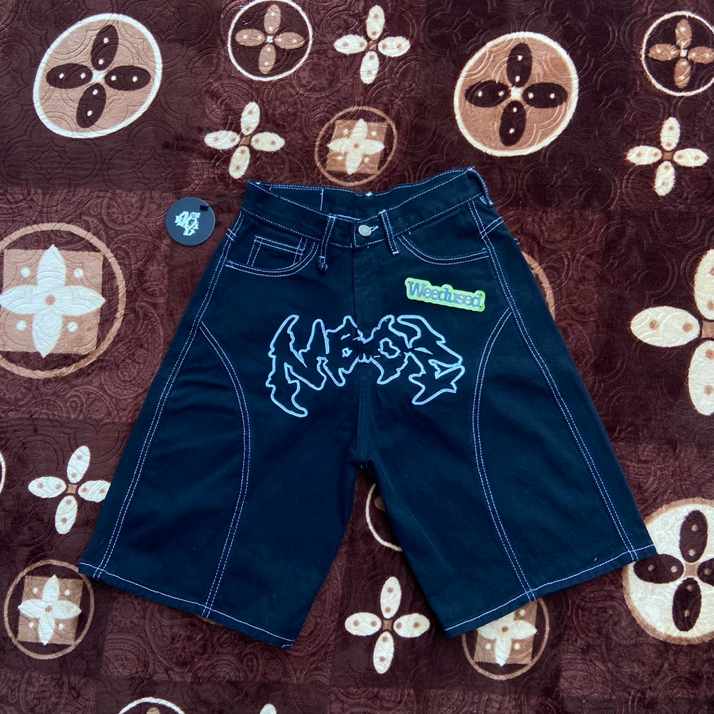 NOTBADCLUB - Fenris Short One | Celana Jorts Denim Pendek  Embordir (SECOND LIKE NEW)