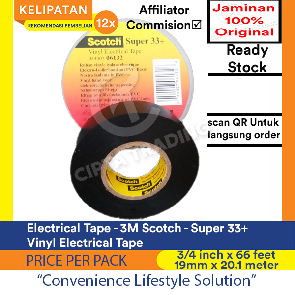 Electrical Tape - 3M Scotch - Vinyl Electrical Tape Scotch Super 33+ (33 plus)