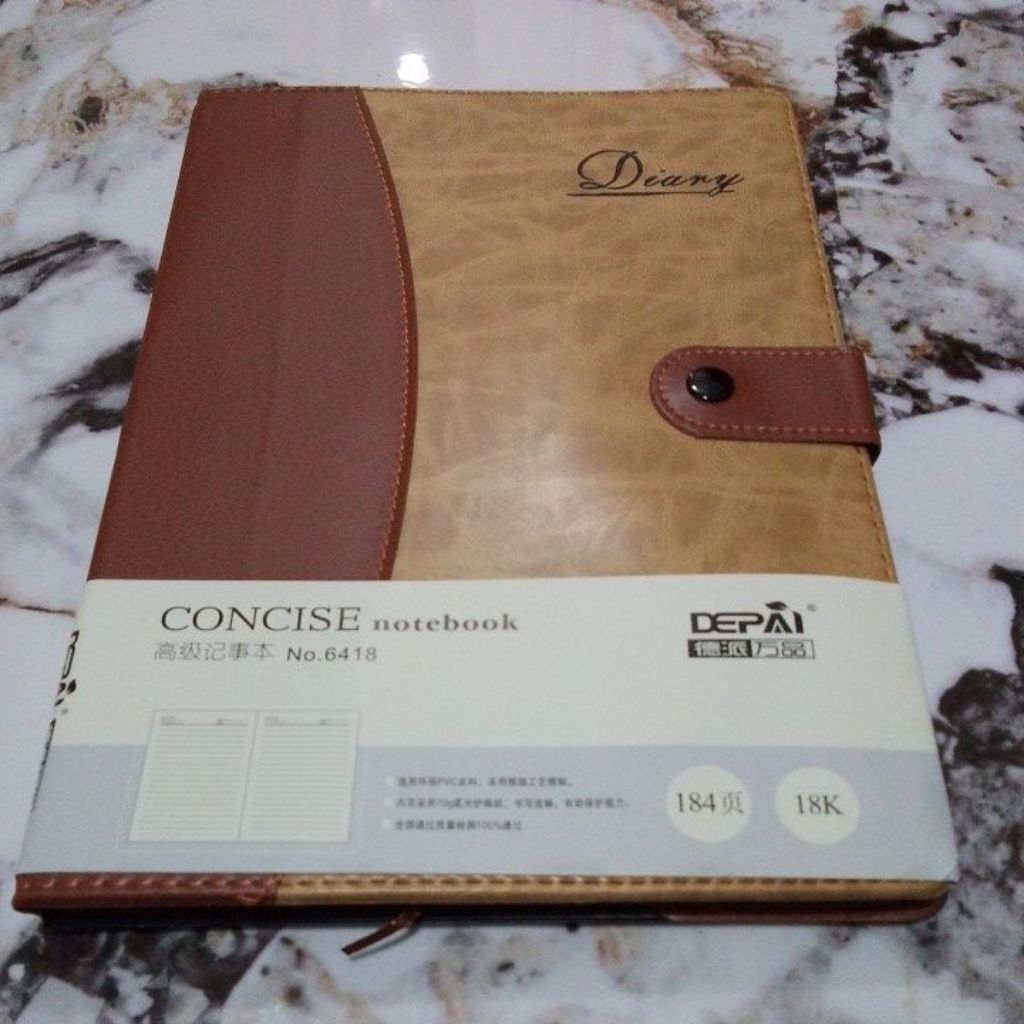 Buku Agenda Sampul Kulit Besar B5 Concise Notebook Notepad Diary Book