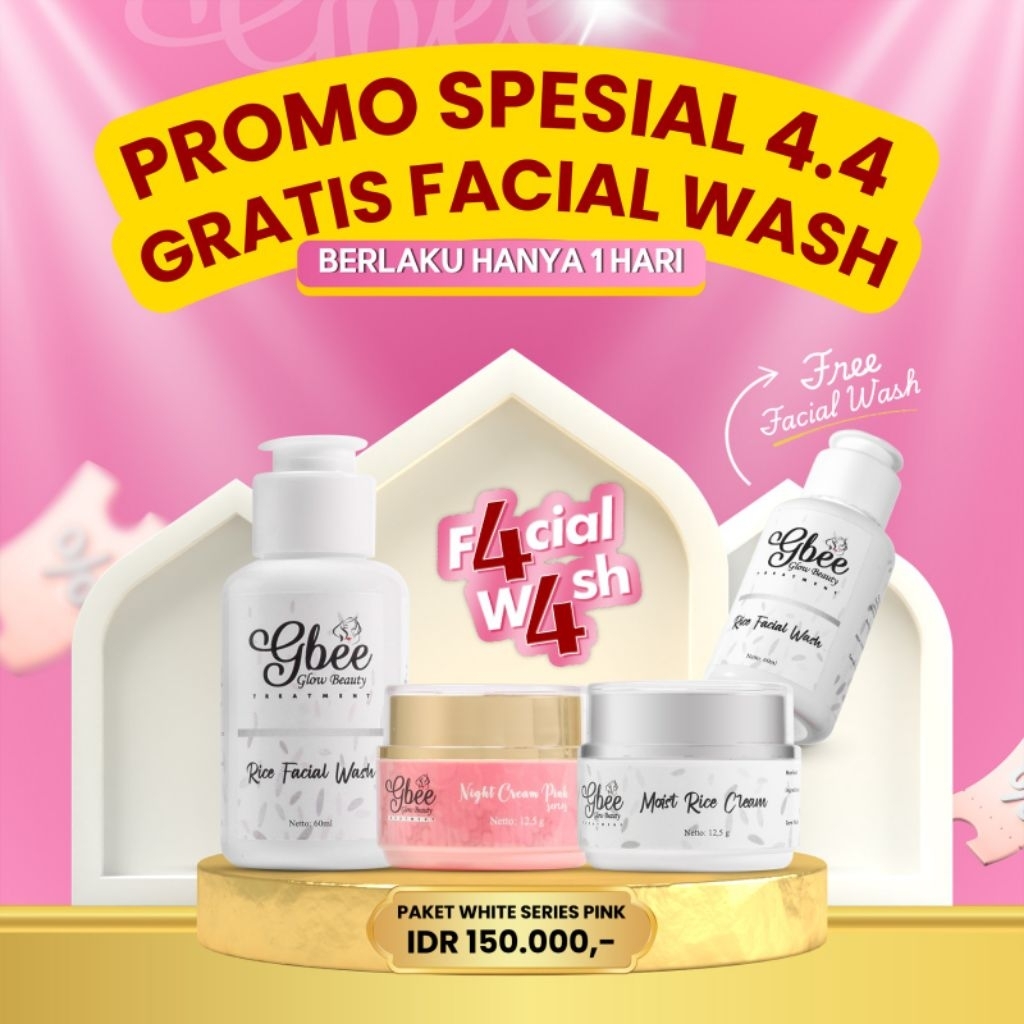 PAKET WHITE SERIES PINK GBEE/GBEE WHITE SERIES PINK/GBEE GLOW BEAUTY INDONESIA