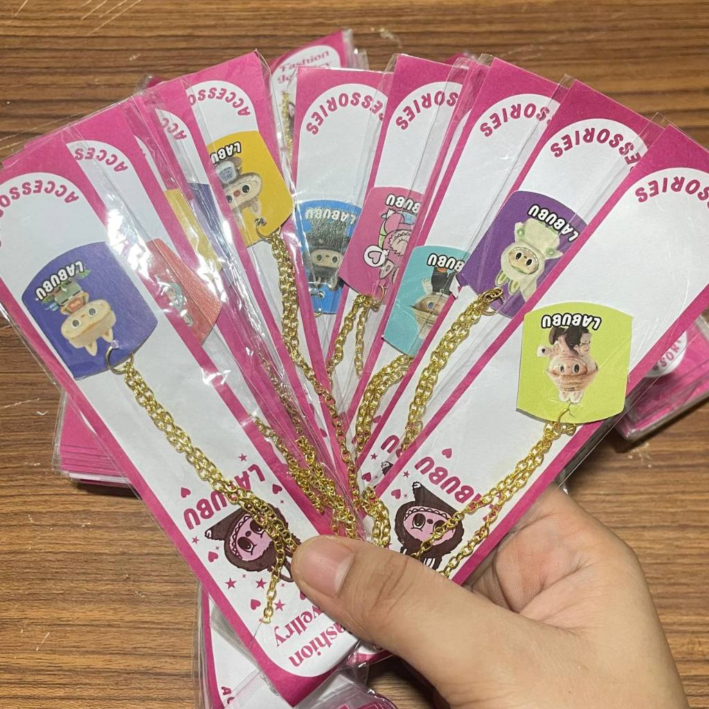 12 Kalung Rantai Bandul Labubu Karakter Lucu Mini – Fashion Jewellery Anak Rantai Emas Mainan Akseso