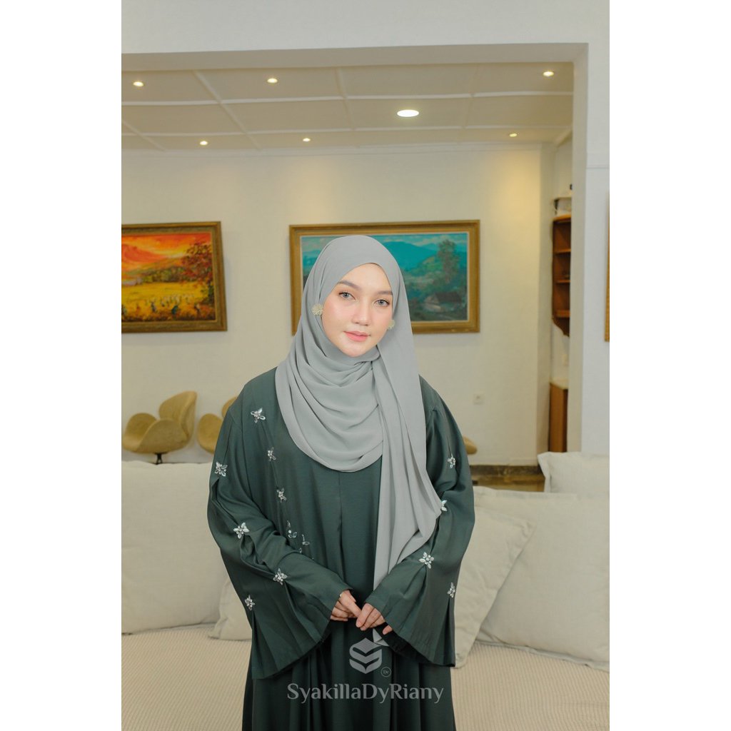 KARIMA ABAYA by Syakila // GAMIS ABAYA JATBLACK SIMPLE ELEGANT MODERN TERBARU
