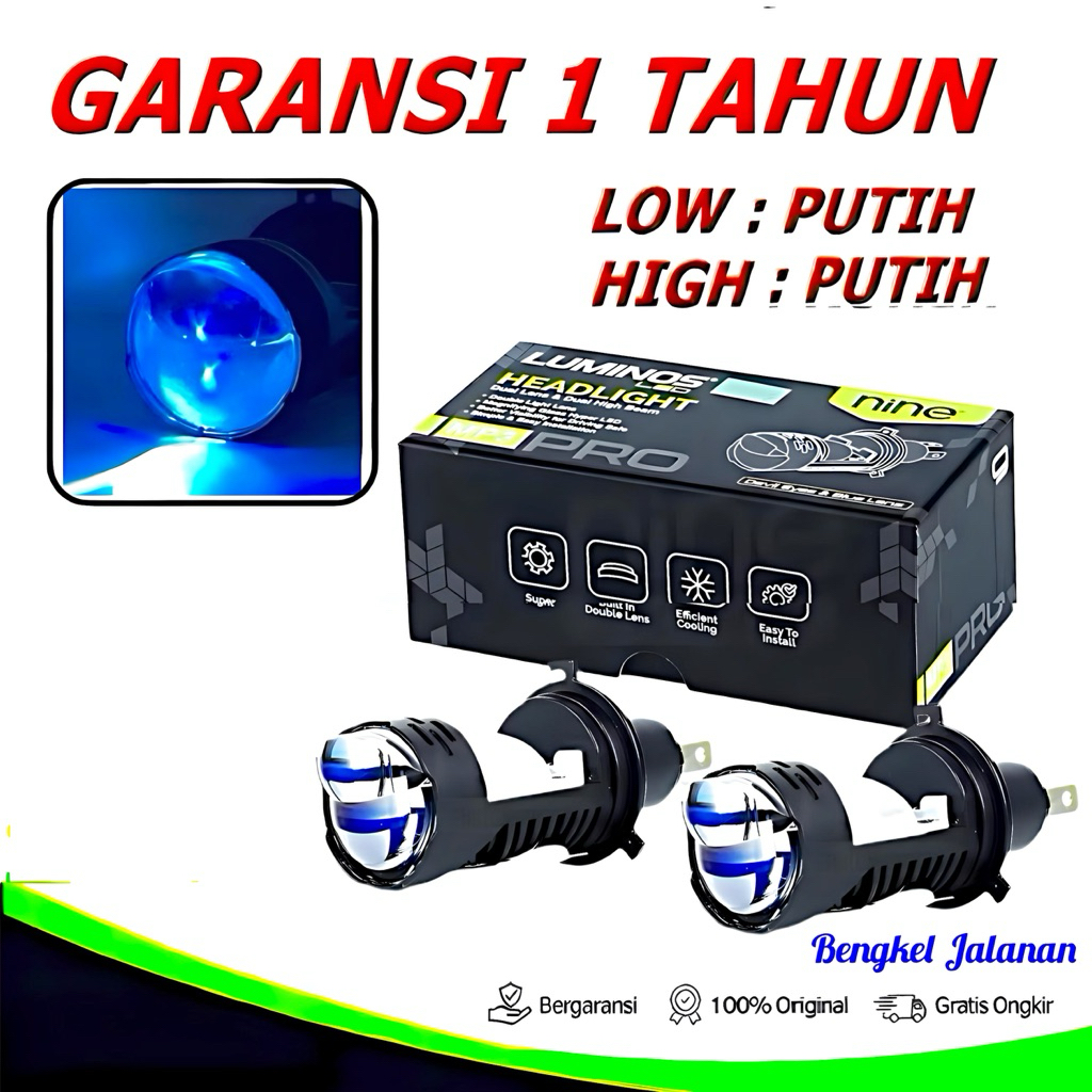 Luximos Lampu Utama Led H4 Mobil mini Laser Projektor Luminos MP3 H4 billed 50watt aksesoris mobil