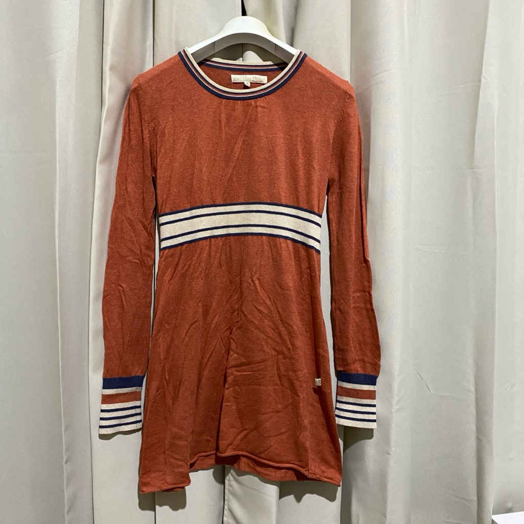 Mini Dress Tunik Wanita Knit Rajut Orens Orange Baju Bekas Cakar