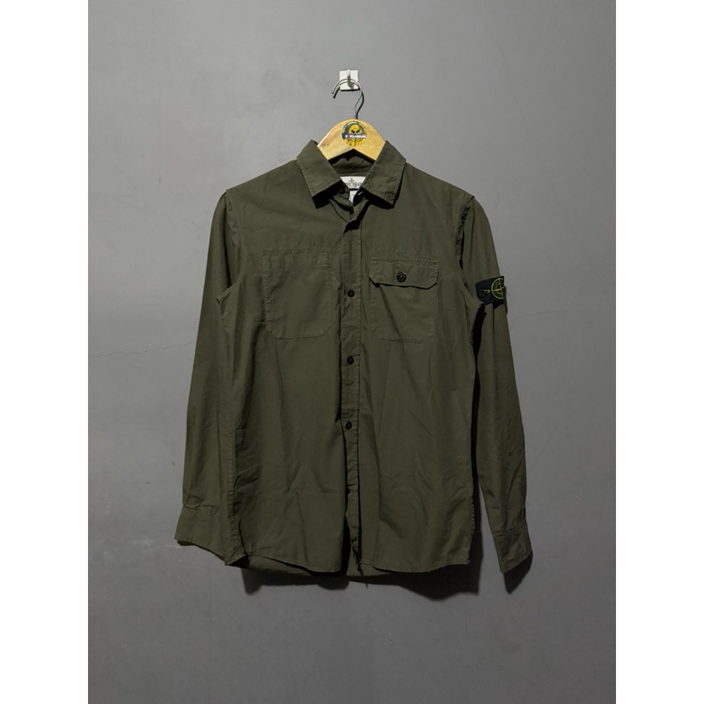 overshirt junior stone island olive