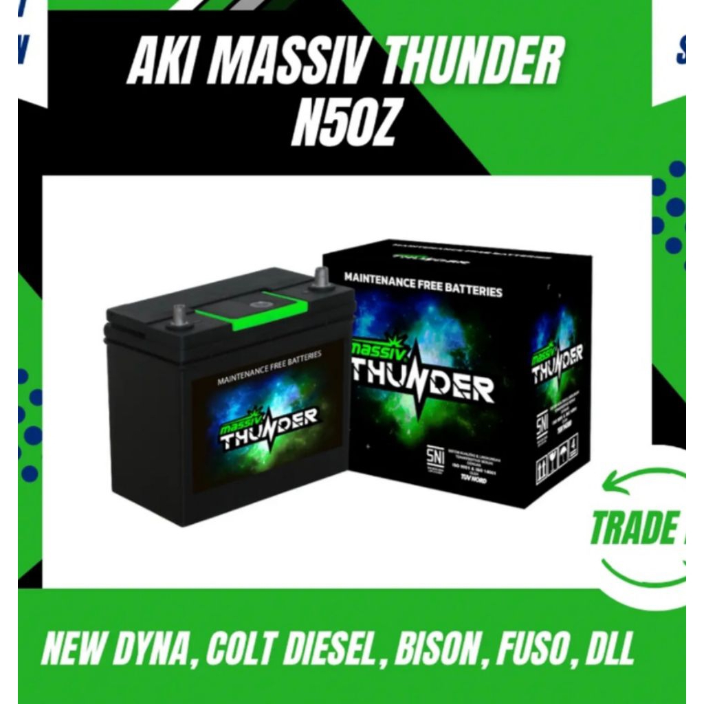 Aki Mobil Massiv Thunder N50Z / 55D26R 12V 60AH