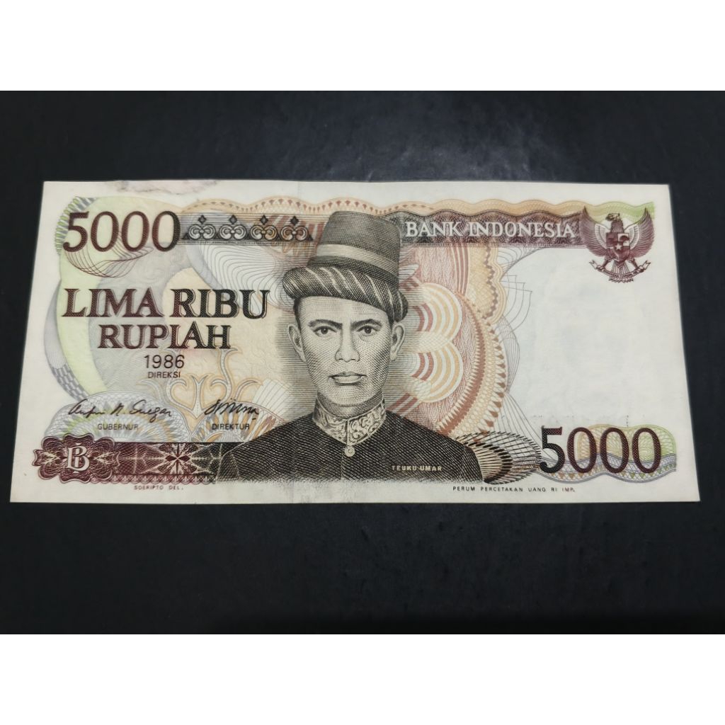 UANG KUNO 5000 RUPIAH TEUKU UMAR TAHUN 1986