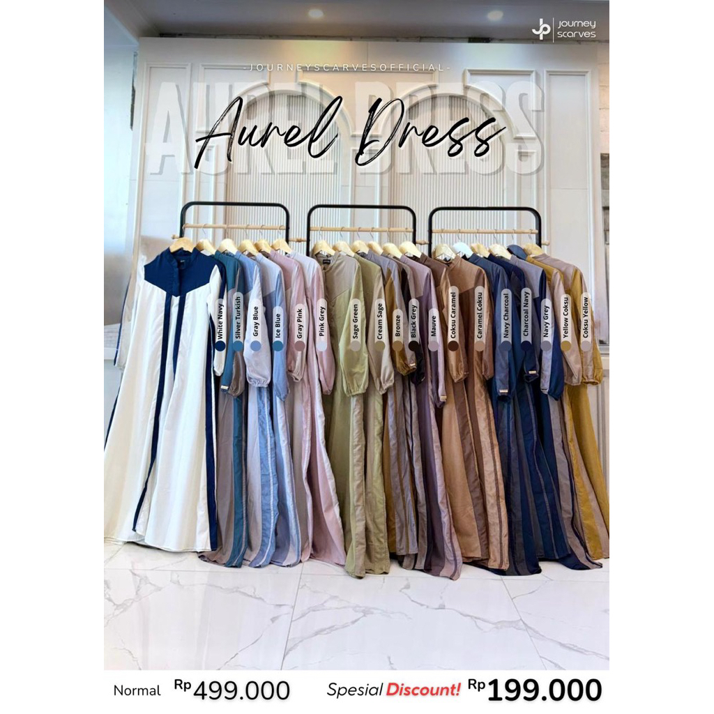 Aurel Dress Journey Scarves Bahan Toyobo