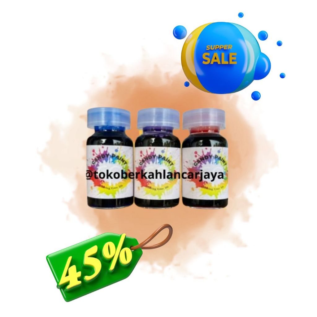 (OLES) 12.5 ML CAT CANDY PAINT CAT OLES CAT VELG CAT LOGAM CAT PEWARNA LOGAM CHROME CANDY PAINT