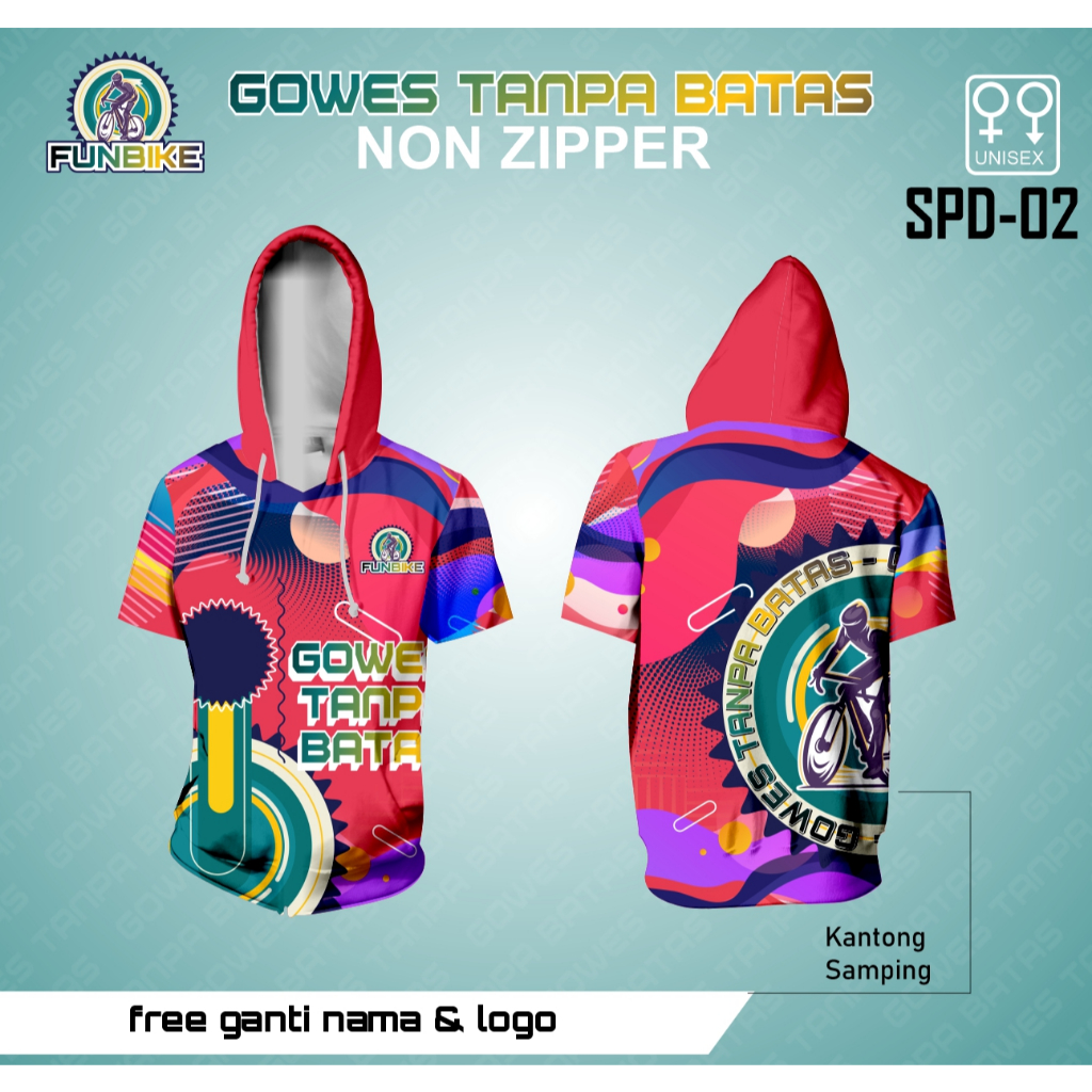 Hoodie Jersey Sepeda Kaos Jersey Gowes Tanpa Batas Custom