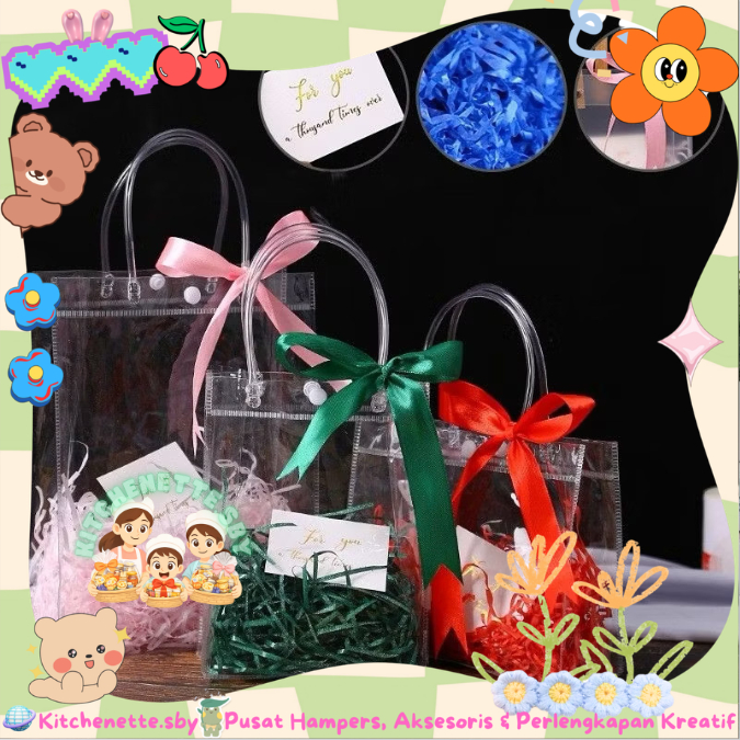 Goodie Bag Transparan Kancing Goodie Bag PVC Transparan Hampers Bag KS