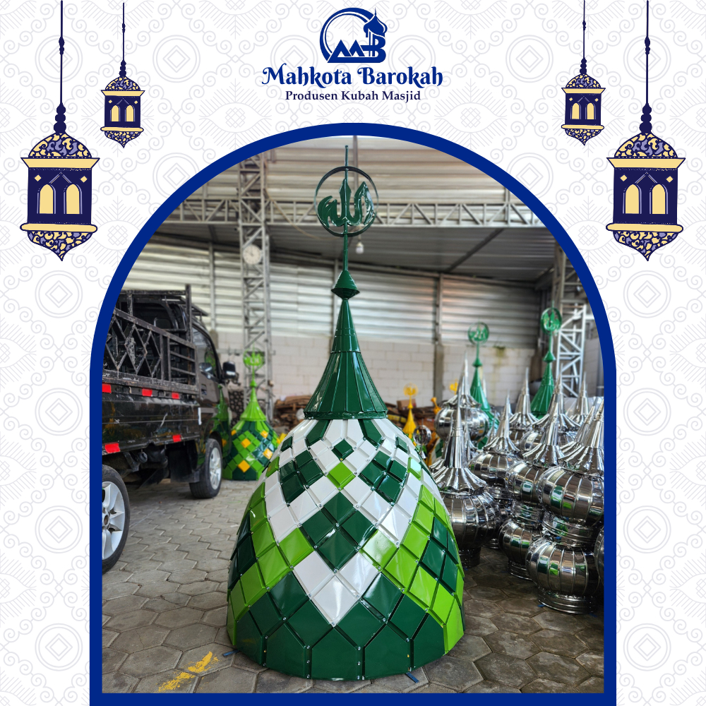 [ Custom Kubah ] Kubah Musholla Panel Warna Diameter 100 cm Model Setengah Bola - Kubah Masjid Moder