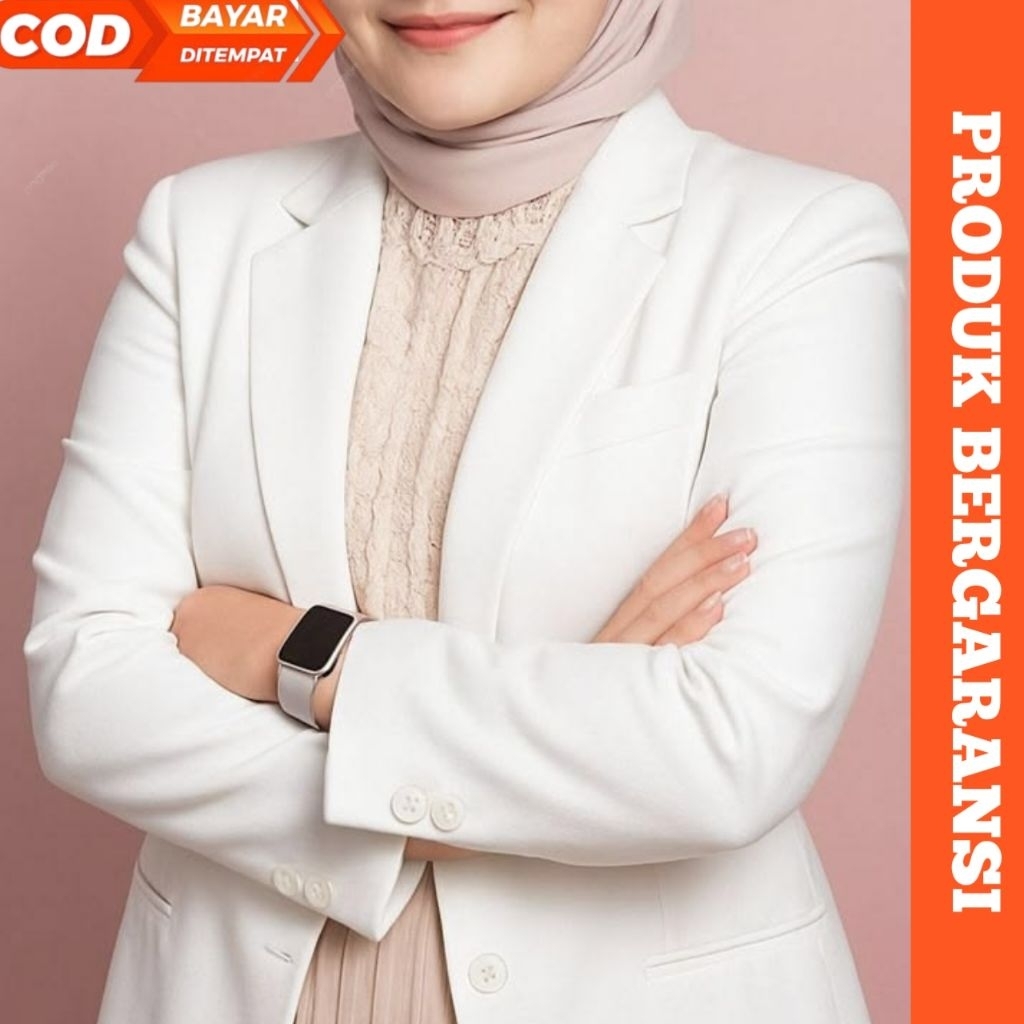 Jas Wanita Putih Blazer Formal Casual Kekinian