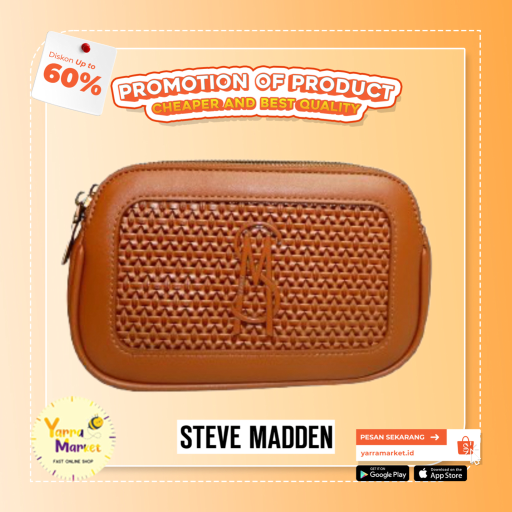Steve Madden CROSSC BEVELYN BROWN BAG / WOMEN LEATHER BAG { ORIGINAL / BRANDED }