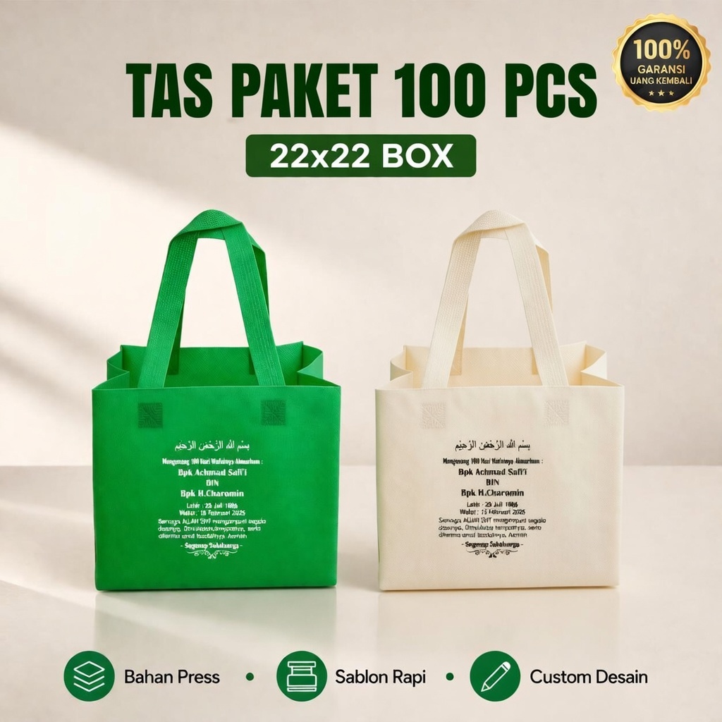 100 pcs Tas Box Nasi FREE SABLON Souvenir Wedding Pernikahan Khitan Tasyakuran