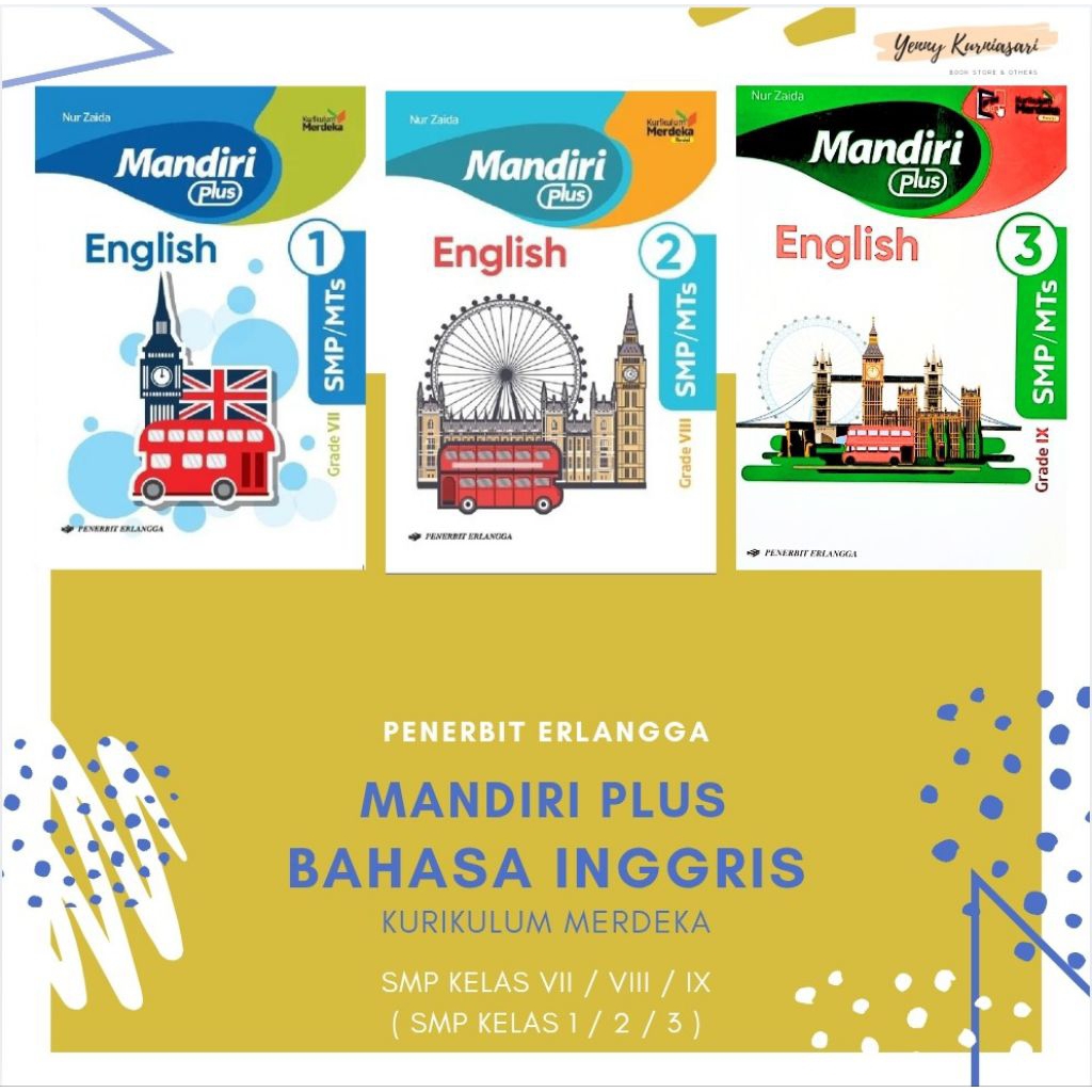 Erlangga Mandiri Plus Bahasa Inggris SMP Kelas 1 / Kelas 2 / Kelas 3