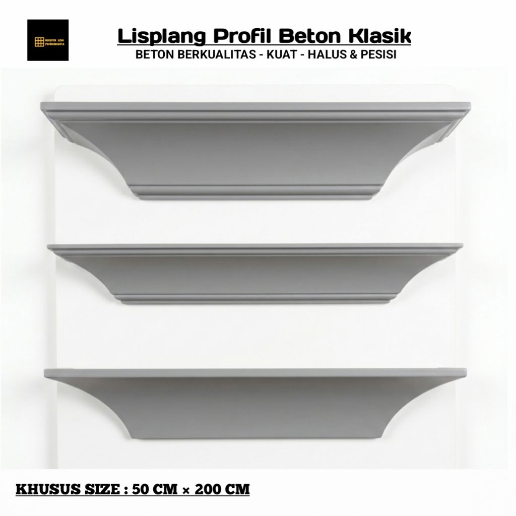 Lisplang Profil Beton List Profil Beton Ukuran 50 × 200 cm