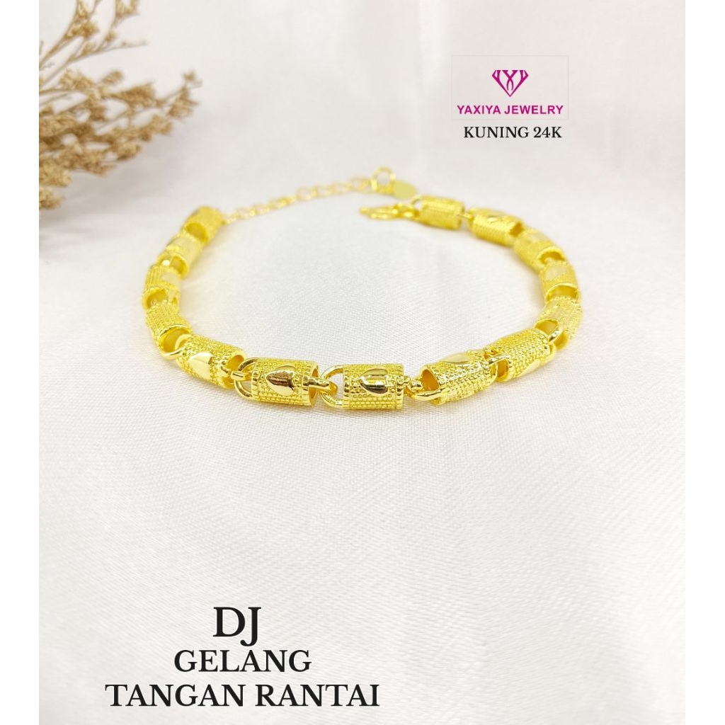 gelang bambu love 2 suku lapis emas