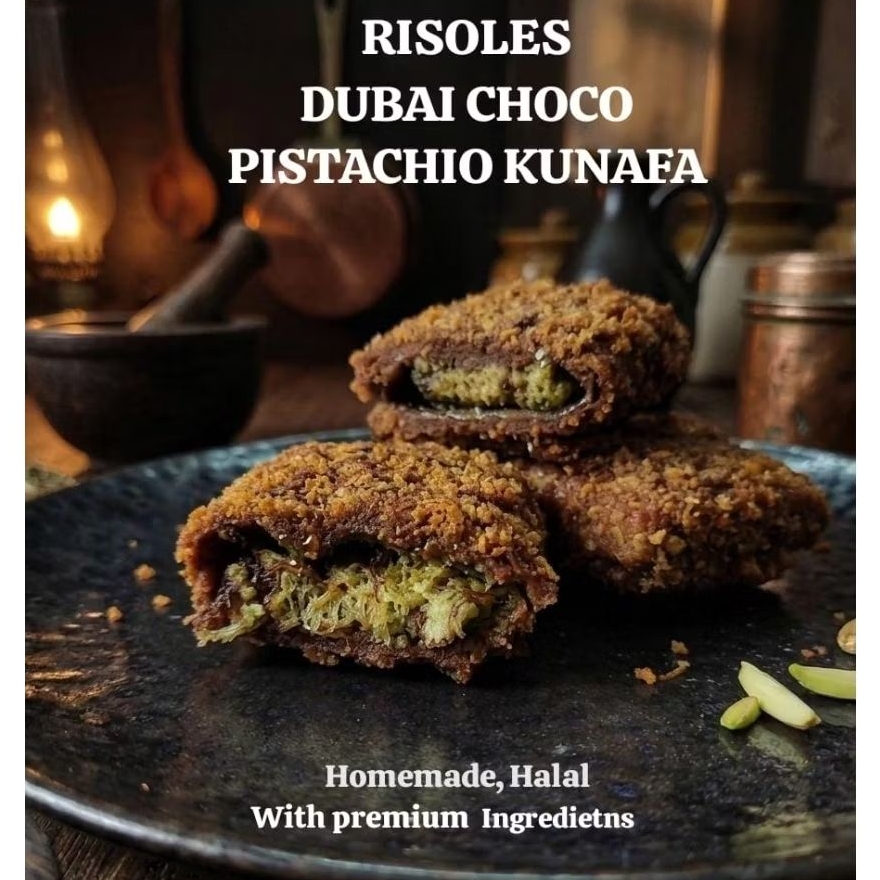 RISOLES CHOCO DUBAI PISTACHIO KUNAFA FROZEN RISOL COKLAT