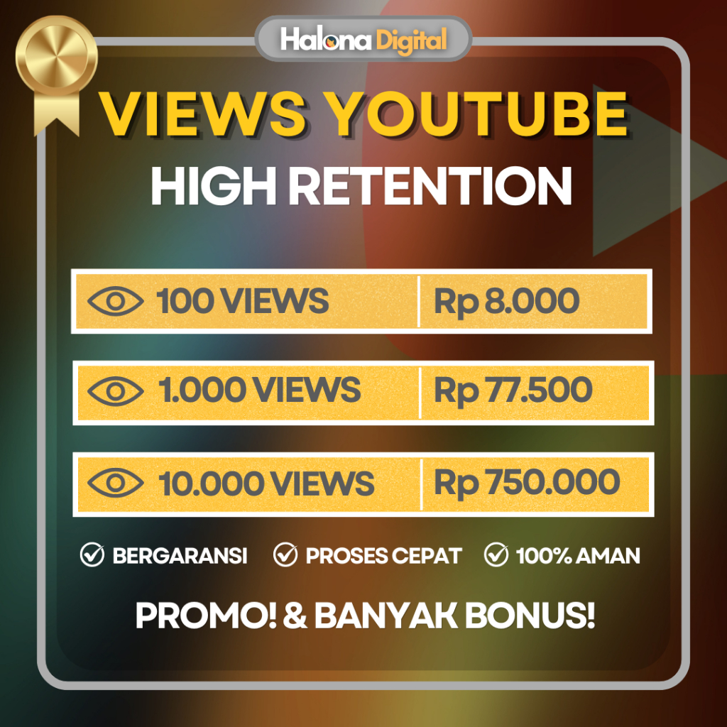 VIEWS YOUTUBE HIGH RETENTION WAKTU TONTON LAMA VIEW VIEWES YT - HIGH QUALITY