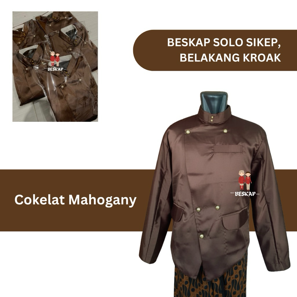 Beskap Solo Sikep Coklat Mahogany