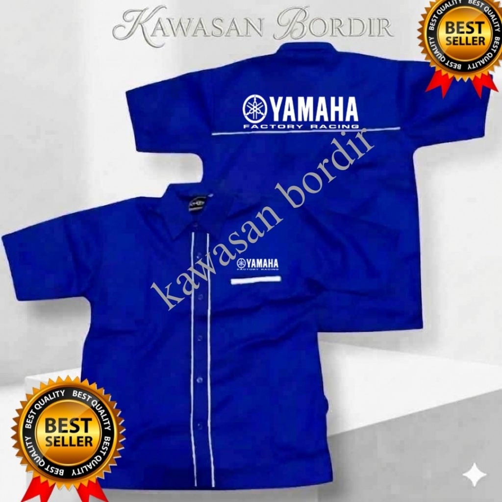 Terbaru kemeja Yamaha factory racing baju Yamaha factory racing seragam Yamaha factory racing pdh Ya