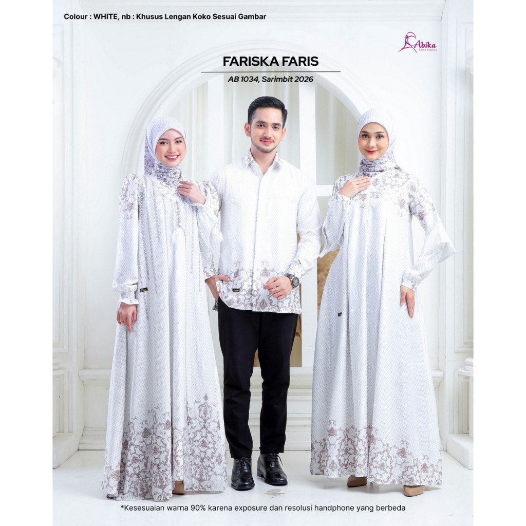 COUPLE GAMIS DAN KOKO ABIKA TERBARU / FARIS FARISKA WHITE / Fashion Muslim 2026