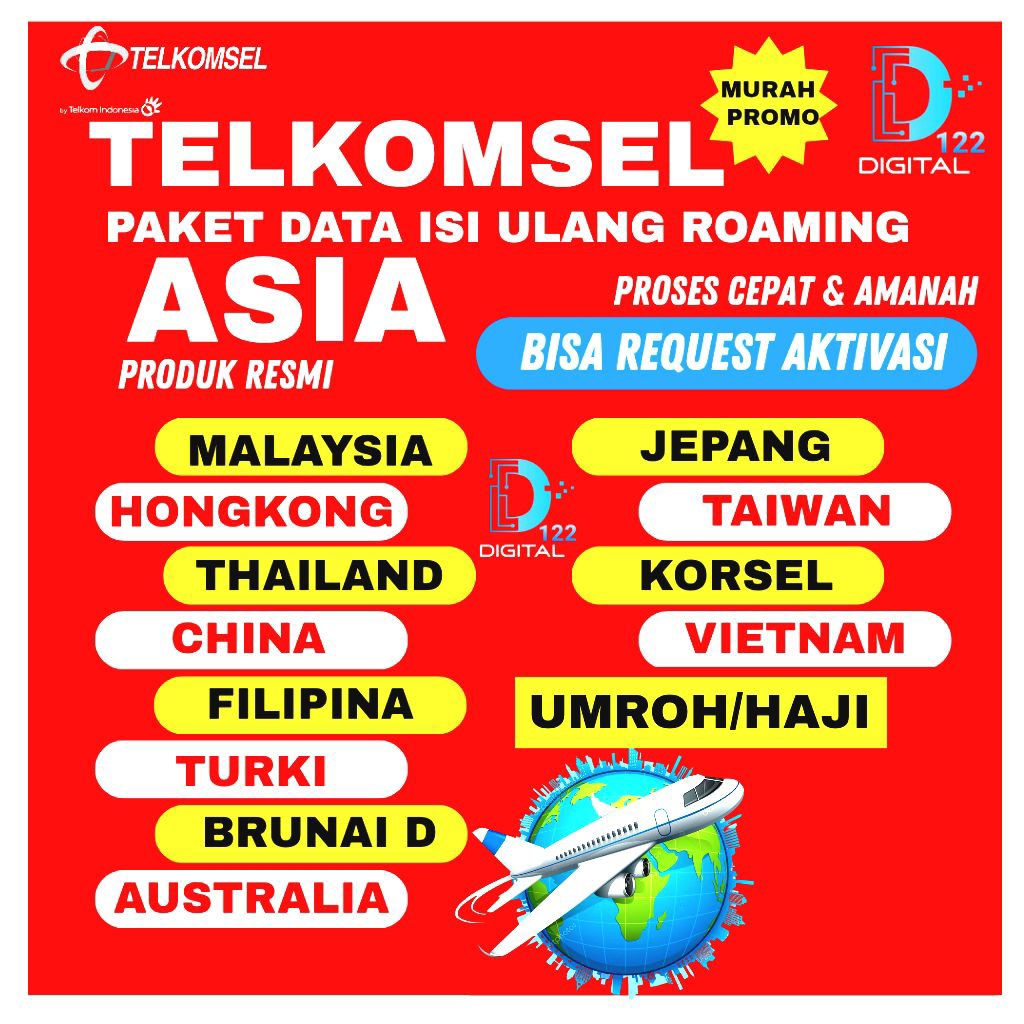 PAKET DATA ROAMING TELKOMSEL ASIA BERBAGAI NEGARA LENGKAP