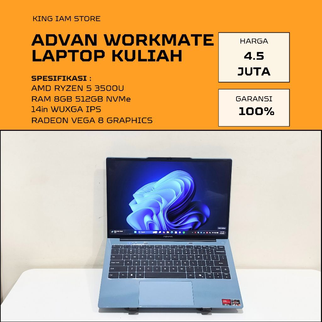 ADVAN WORKMATE RYZEN 5 RAM 8GB SSD 512GB LAYAR WUXGA IPS