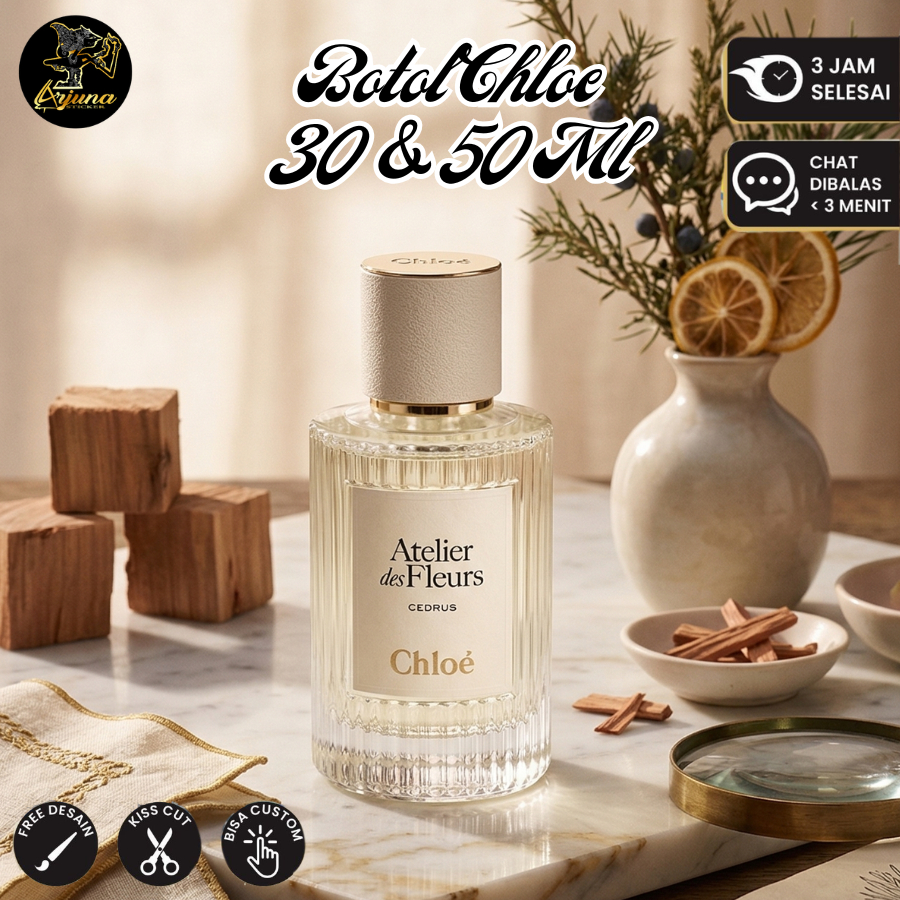Stiker Label Botol Parfum Chloe 30ml  - Stiker Botol 30ml Custom ( ARJUNA STIKER PRINT )