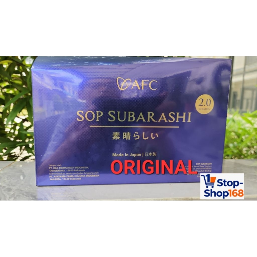 AFC SOP SUBARASHI isi 28sachet  ORIGINAL dengan 6 Bahan Aktif Premium Termasuk Fruit Flow Vegan Pept