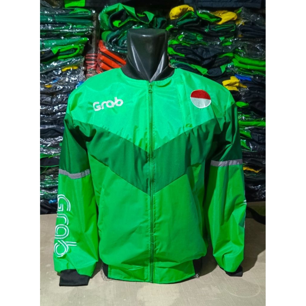 promo murah jaket grab bomber hijau anti air